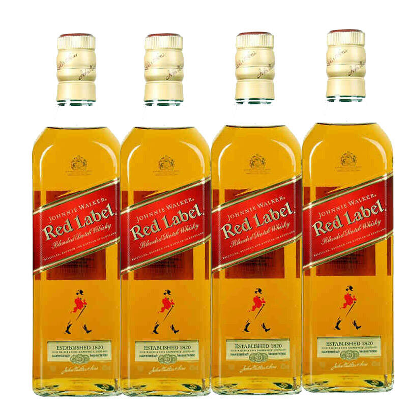 洋酒 红方 红牌 威士忌johnnie walker red label 四瓶套餐