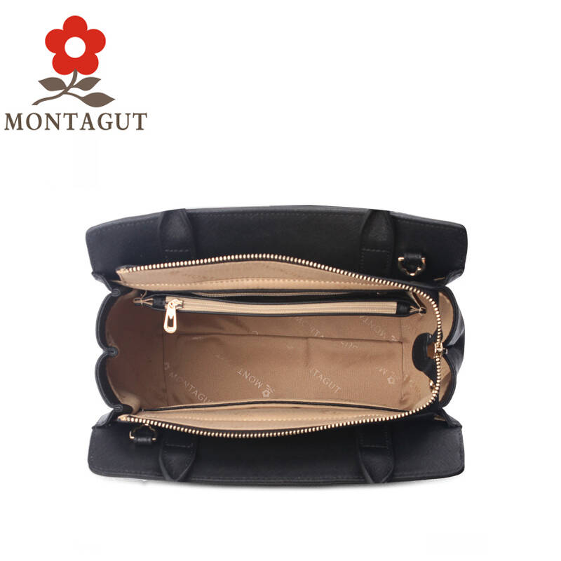 梦特娇montagut2016新款真皮女包欧美时尚格纹牛皮斜挎包女手提包包单