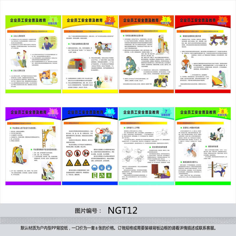 安全生产宣传海报 车间安全挂图 企业员工安全普及教育贴画ngt12