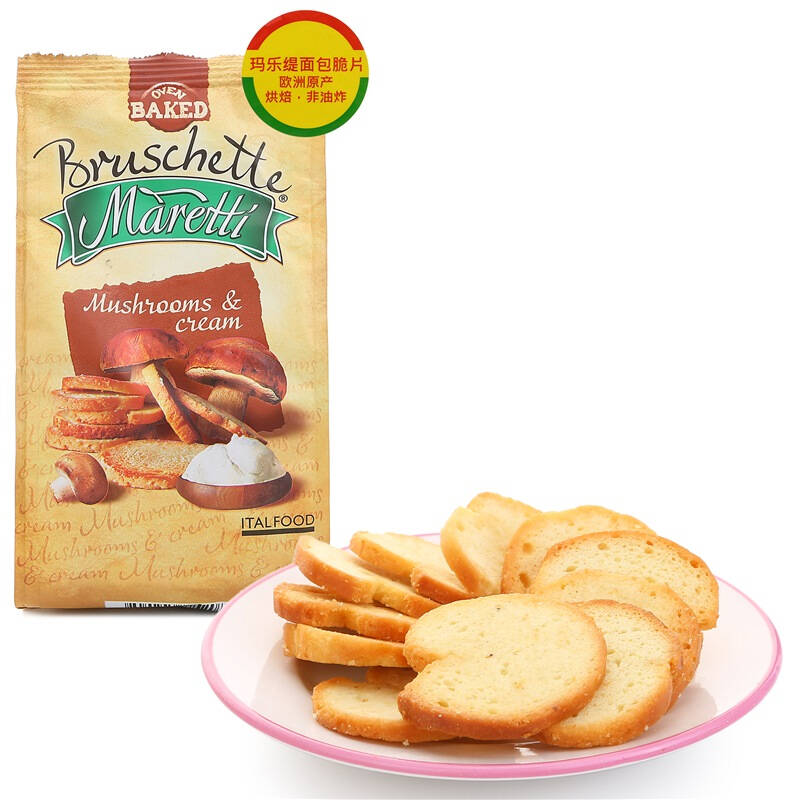 玛乐缇 maretti 袋装 奶油蘑菇口味烤面包片70g