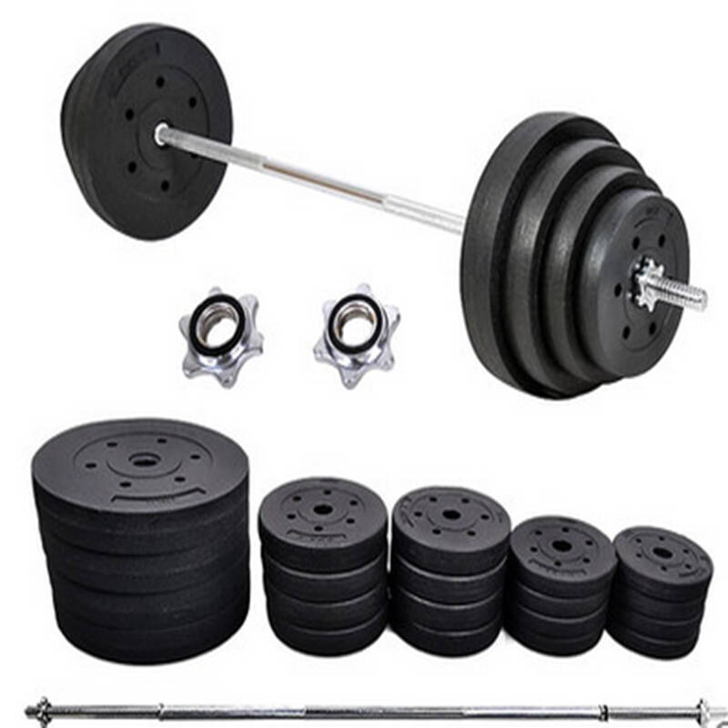 依尔思家用环保杠铃 包胶杠铃30kg40 50 60公斤杠铃可
