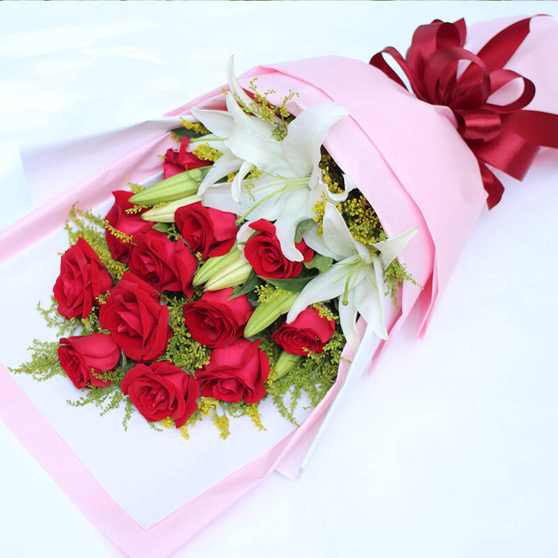 鲜花速递百合花康乃馨送长辈妈妈爱人女友探望生日礼物北京深圳武汉