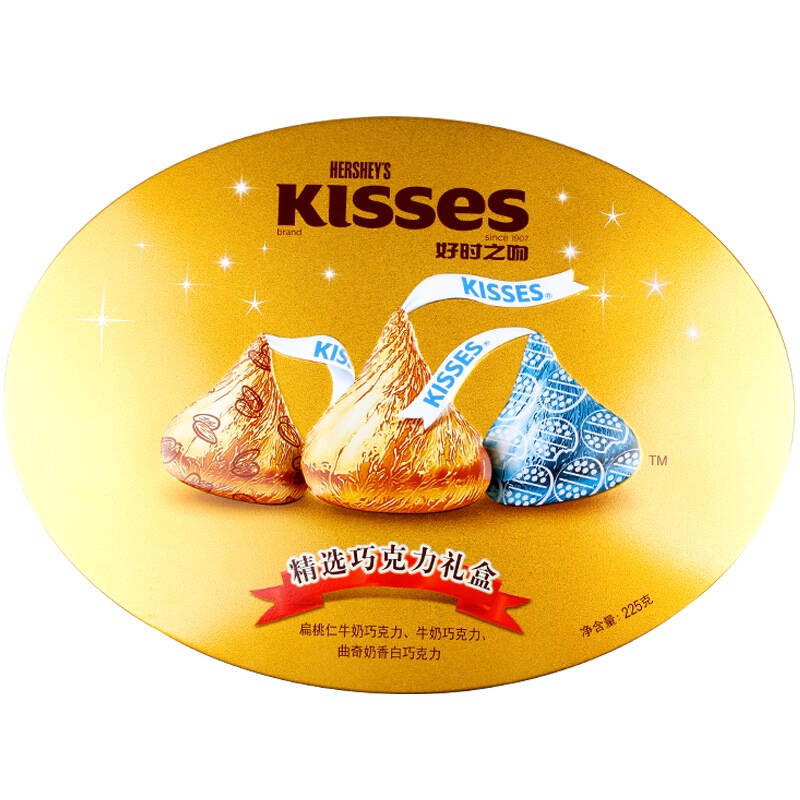 kisses好时之吻精选巧克力礼盒225g【本产品不含礼品袋,请以收到实物