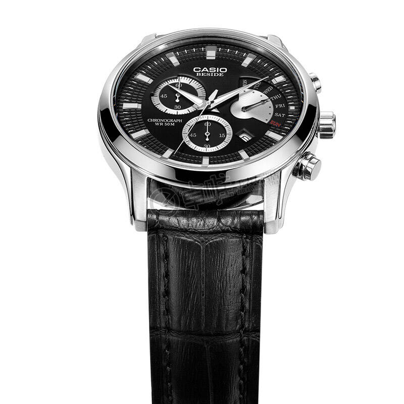 卡西欧(casio)手表 beside系列防水皮带石英男表 黑盘
