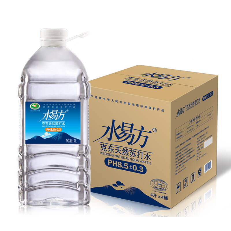 【京东配送】水易方天然苏打水 弱碱性水 4l*4桶