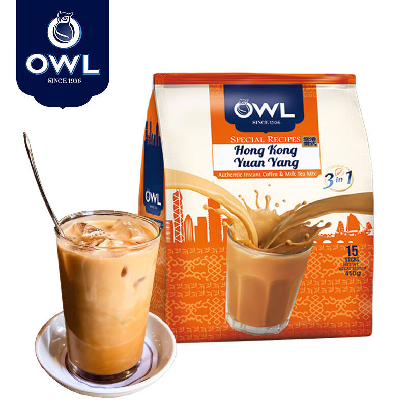 【京东超市】越南进口 猫头鹰(owl)港式鸳鸯奶茶15条450g