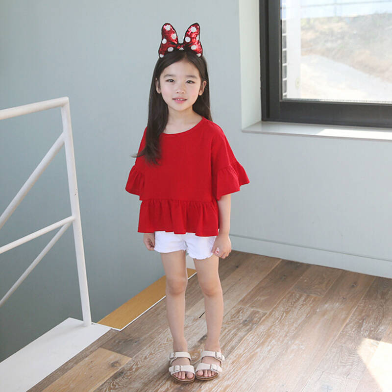 儿童童装女童套装夏装韩版新款蝙蝠短袖短裤小女孩3岁