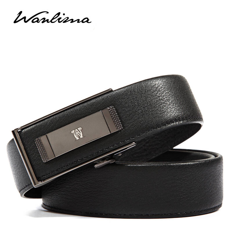 万里马(wanlima)2016皮带男腰带头层纯牛皮内穿式自动