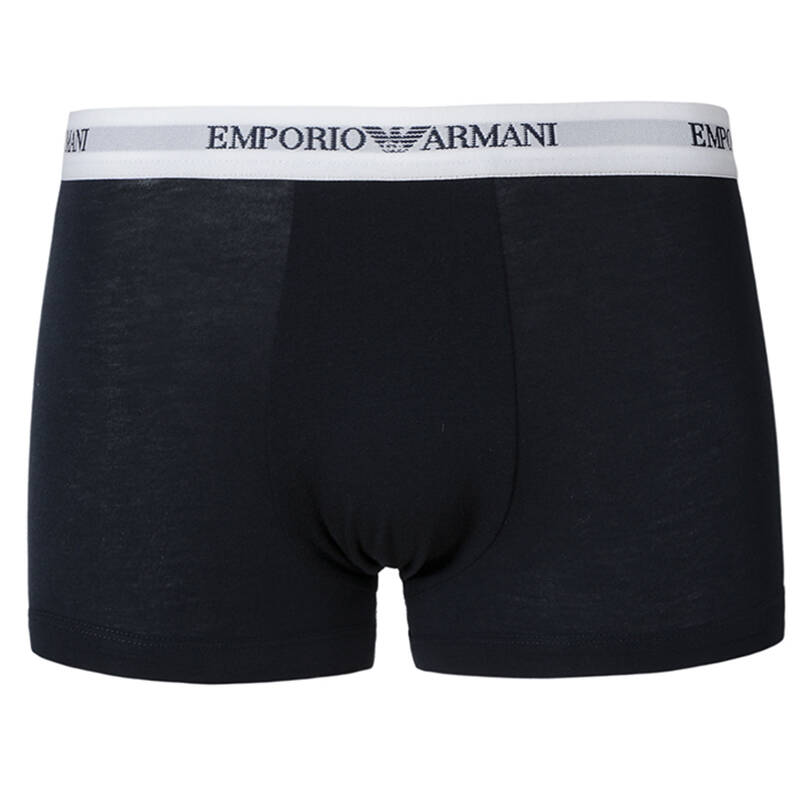 emporio armani 安普里奥·阿玛尼 男士黑色/白色棉质高弹平角内裤两
