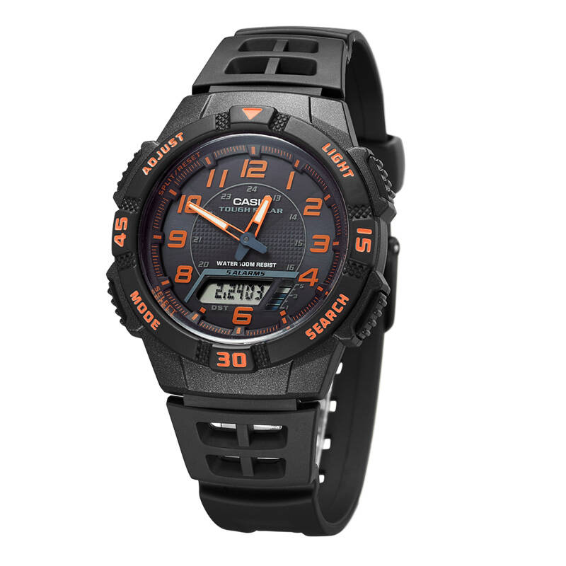 casio)手表 aq-s810w系列 防水时尚运动百搭电子表 黑盘黑色橡胶带aq