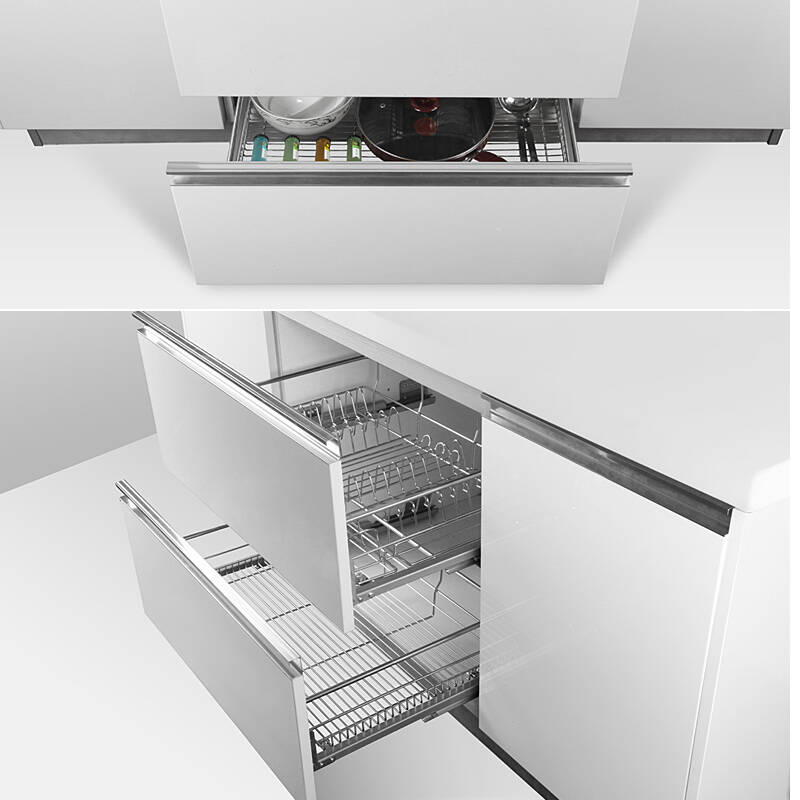 橱柜碗碟拉篮 不锈钢厨房拉篮 碗碟篮 不锈钢拉篮 加密加粗 760柜体