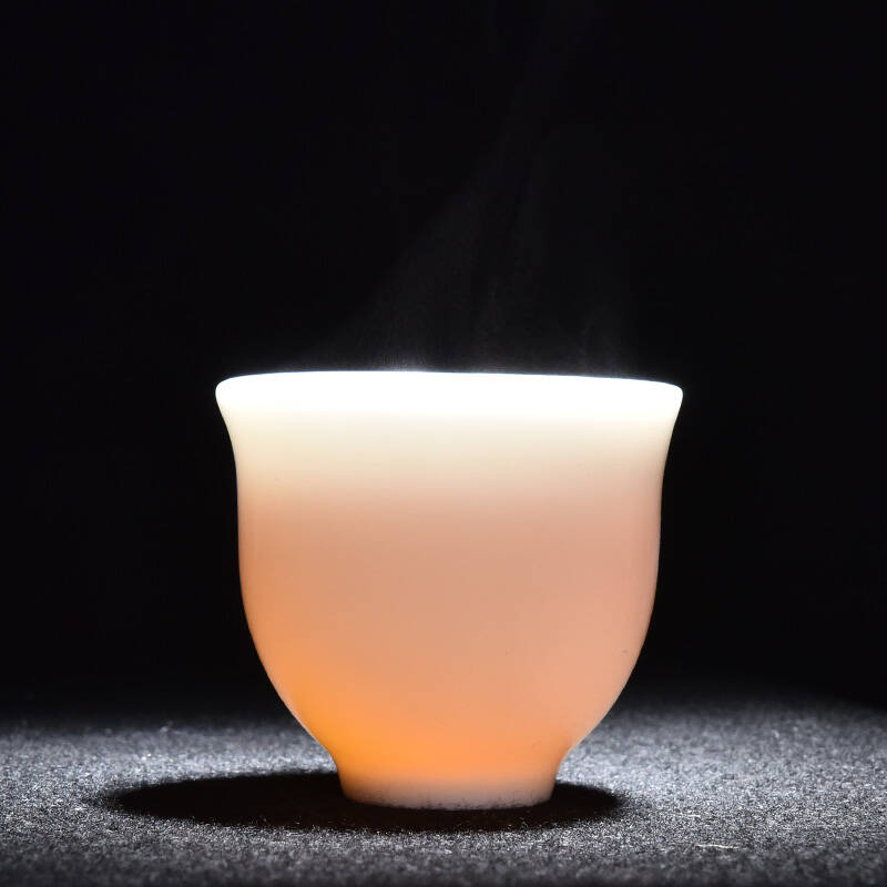 泥印 德化玉瓷杯子白瓷个人杯茶具主人杯单杯功夫茶杯