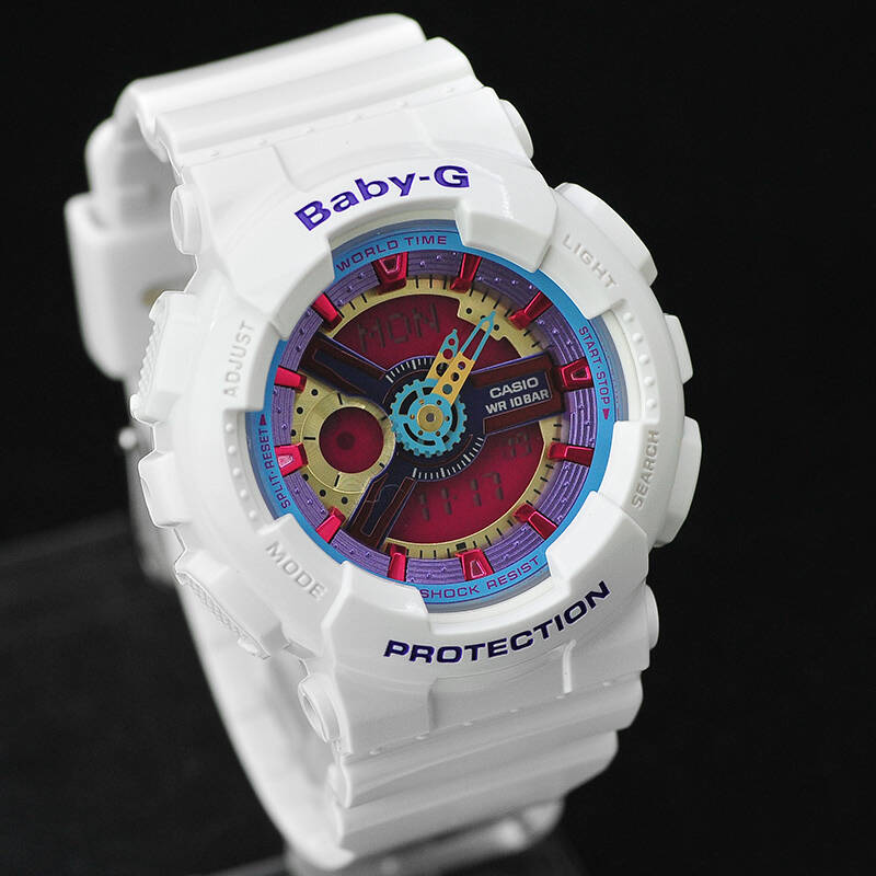 卡西欧(casio)手表 baby-g系列双显时尚运动多彩女表ba-112-7a