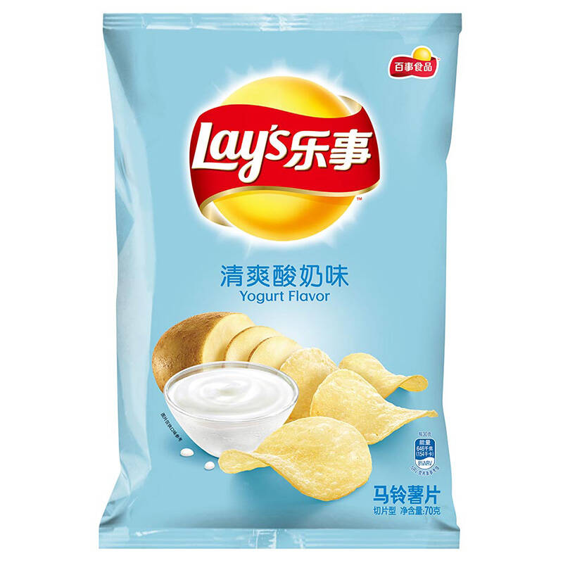 【京东超市】乐事(lay"s)薯片 清爽酸奶味 70g(新老包装随机发货)