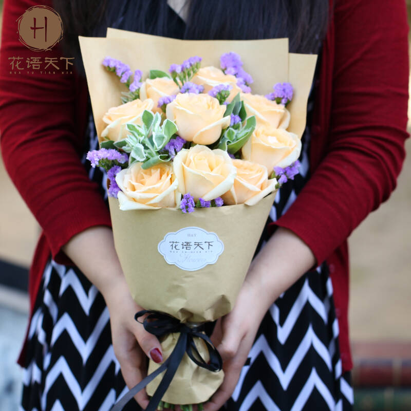 【花语天下】 鲜花速递 玫瑰花花束 生日鲜花礼盒 全国同城花店送花