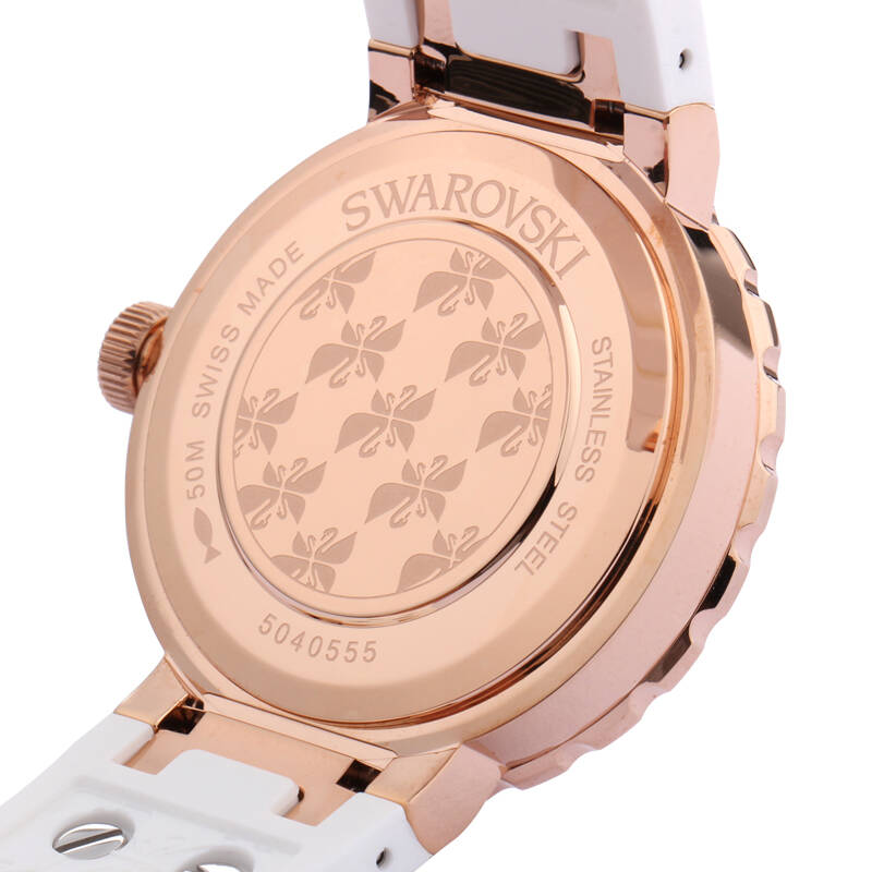 new octea sport white rose gold tone 玫瑰色表壳白色表带石英手表