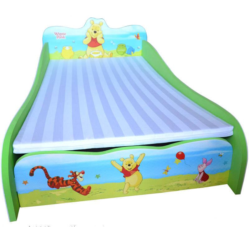迪士尼 儿童床米奇床/维尼熊pooh卡通幼儿床婴儿床带床垫套装 eva泡胶