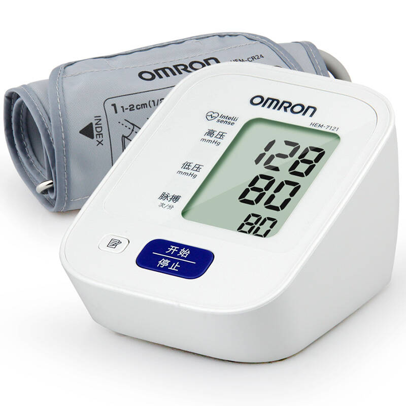 欧姆龙电子血压计 家用上臂式测量血压仪hem-7121 血压计 电池 电源