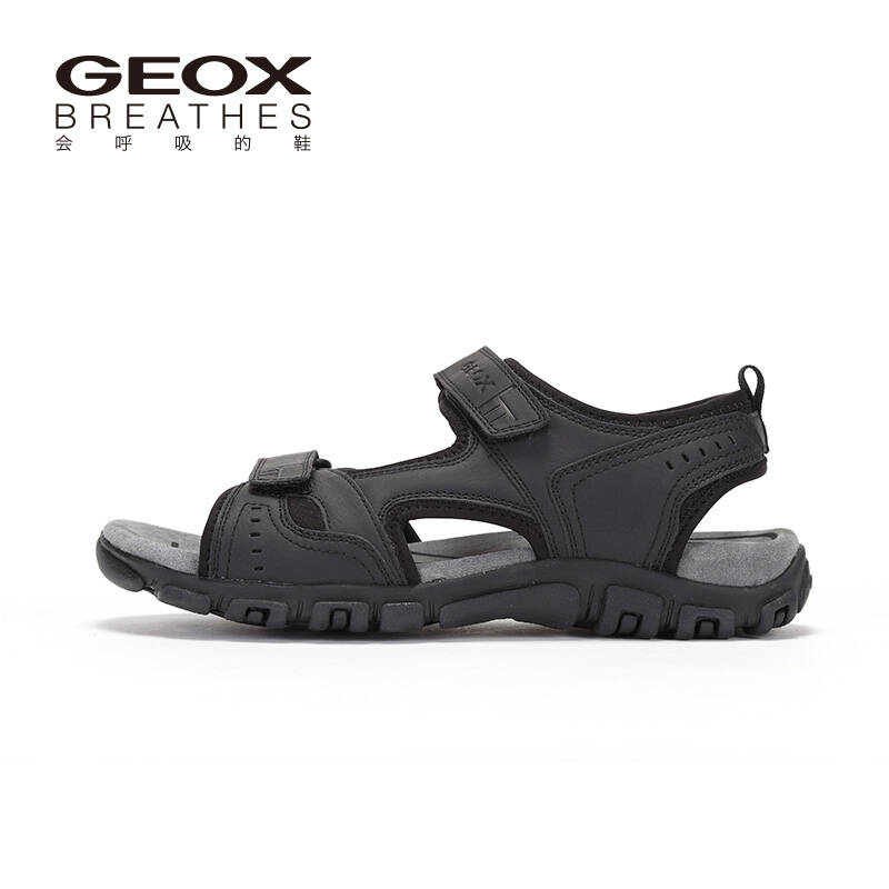 geox/健乐士夏季时尚休闲凉鞋 舒适露趾魔术贴透气沙滩凉鞋男u4224a