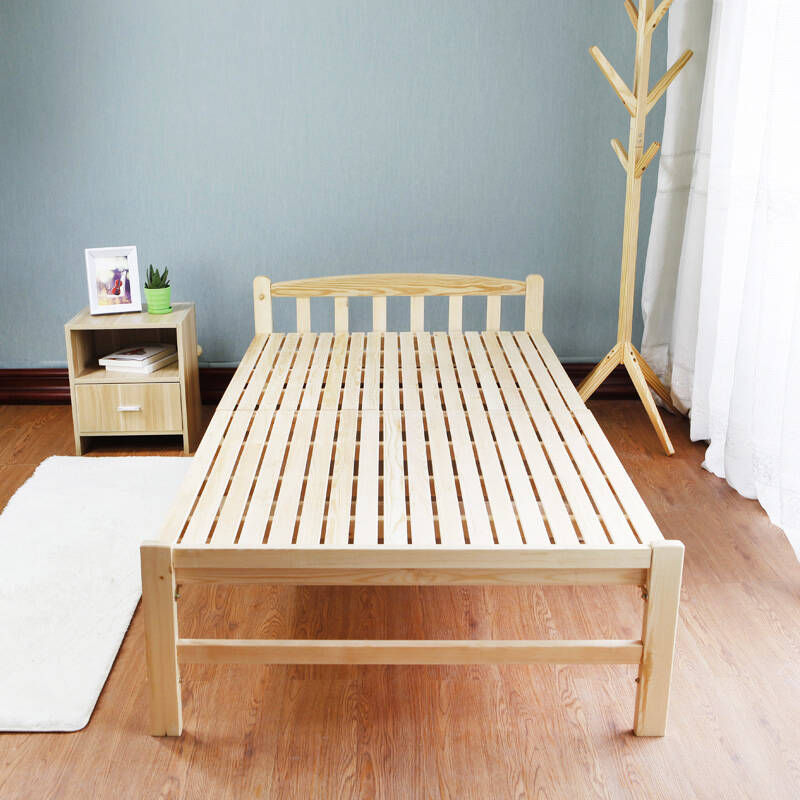 悦含 环保松木床折叠床实木床单人床双人床简易木板床