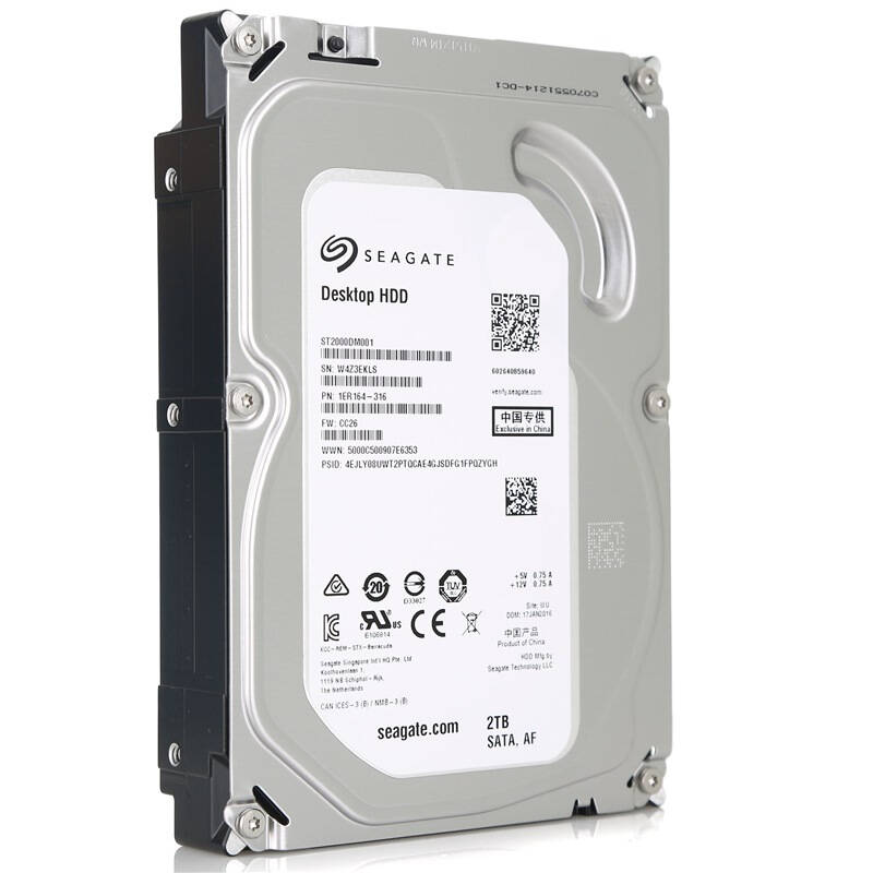 希捷(seagate)2tb 7200转64m sata3 台式机硬盘(st2000dm001)