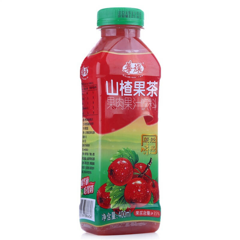 华旗 华旗山楂果茶 果肉果汁饮料 400ml*8瓶 (经典原味)礼盒装