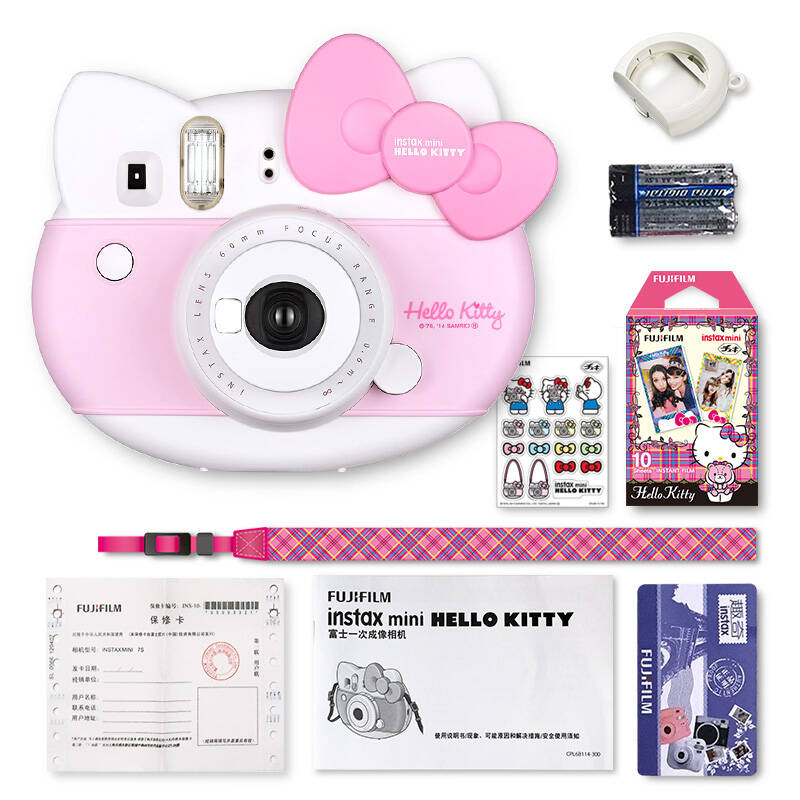 富士instax 立拍立得 一次成像相机 hellokitty特别定制版相机 粉色