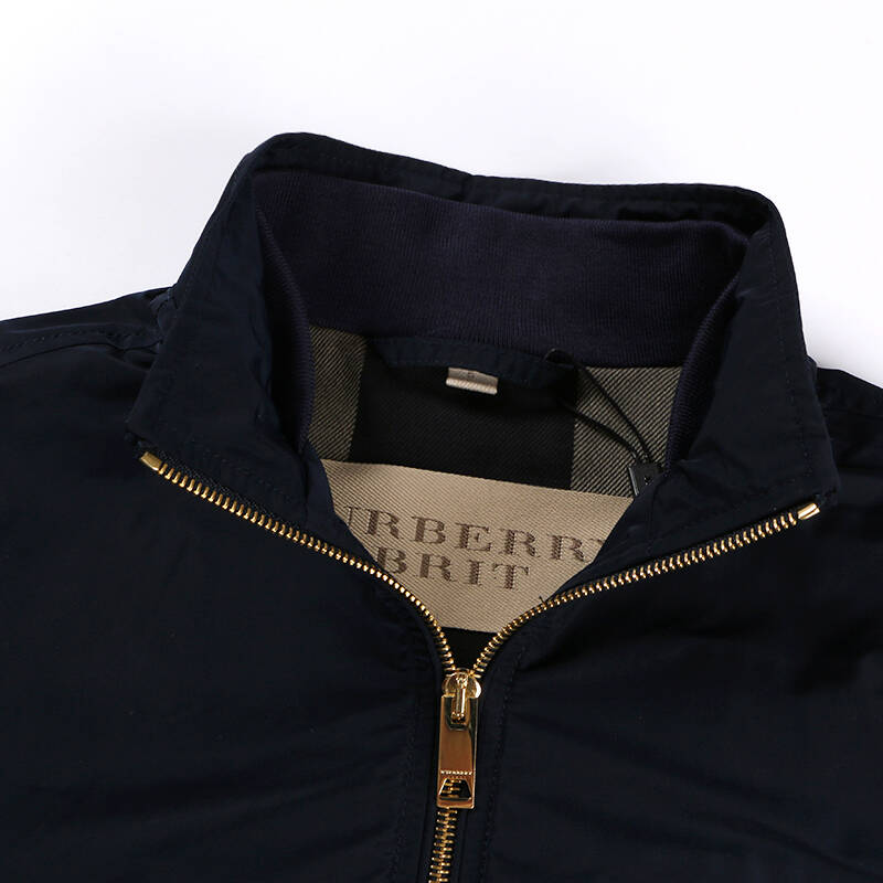 burberry 巴宝莉 男款深蓝色聚酯纤维立领拉链夹克衫 39987721 xxl码