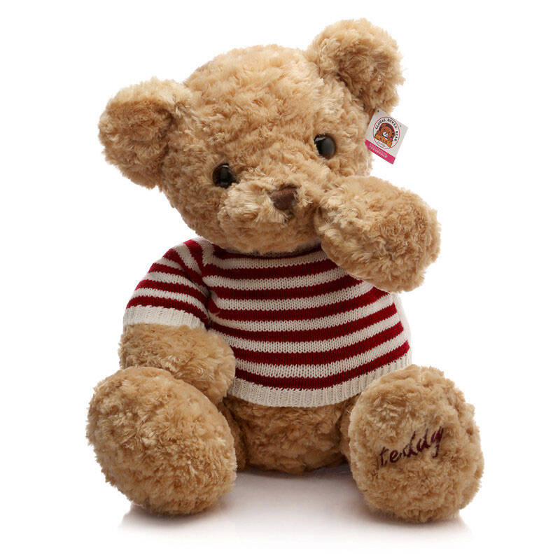 柏文熊 美国毛衣娃娃熊毛绒玩具泰迪熊公仔抱抱熊送女友 卡其色 站高1