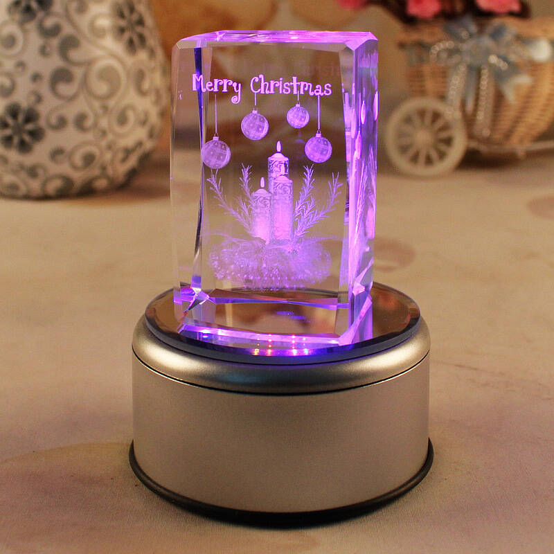 精信水晶 内雕音乐盒圣诞节礼物 送男女朋友创意礼品