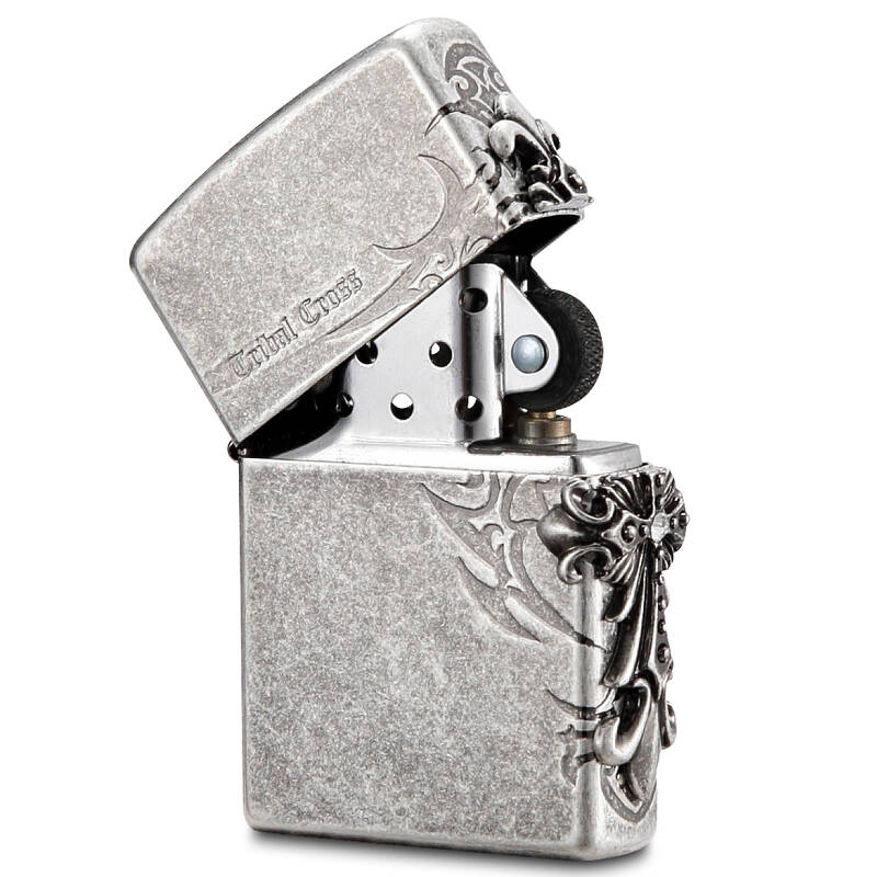 zippo打火机古银侧面圣天使十字架