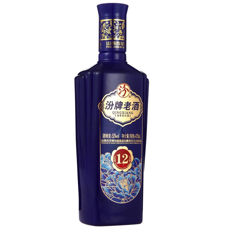【京东超市】汾酒 汾牌老酒12陈酿(蓝瓶) 52度 475ml
