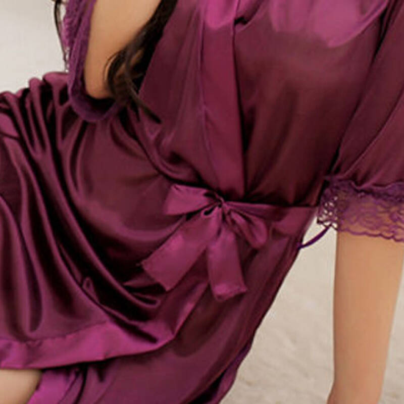 霏慕性感睡衣和服浴袍短裙情趣内衣女9817 紫色