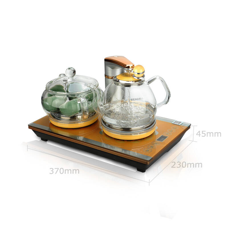 新功seko 全自动水壶 自动上水玻璃电水壶 茶具套装电茶壶茶炉 水晶
