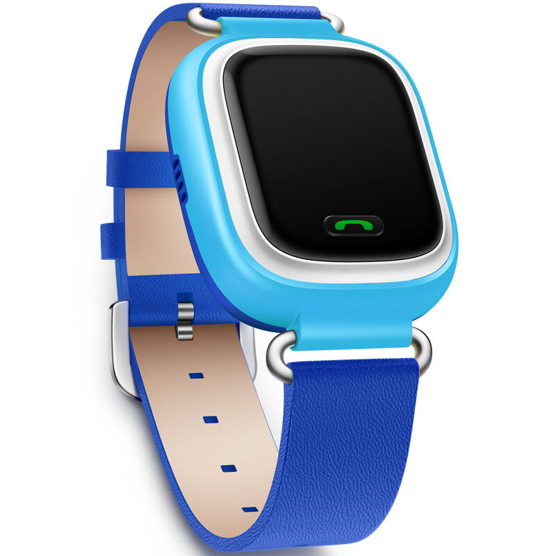 小天才电话手表y01经典版皮革蓝色儿童智能手表360度安全防护学生定位