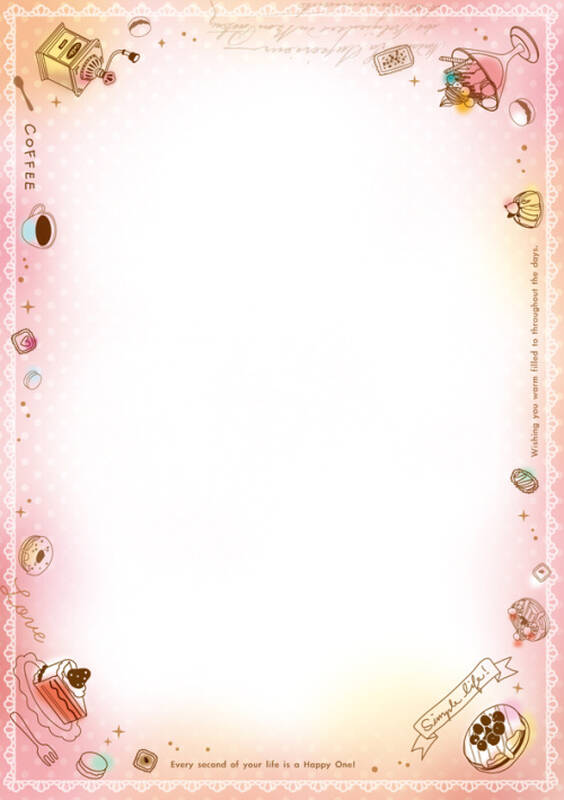 彩色信纸 多功能a4打印纸 50张带图案花边书信纸 season台湾四季创意图片