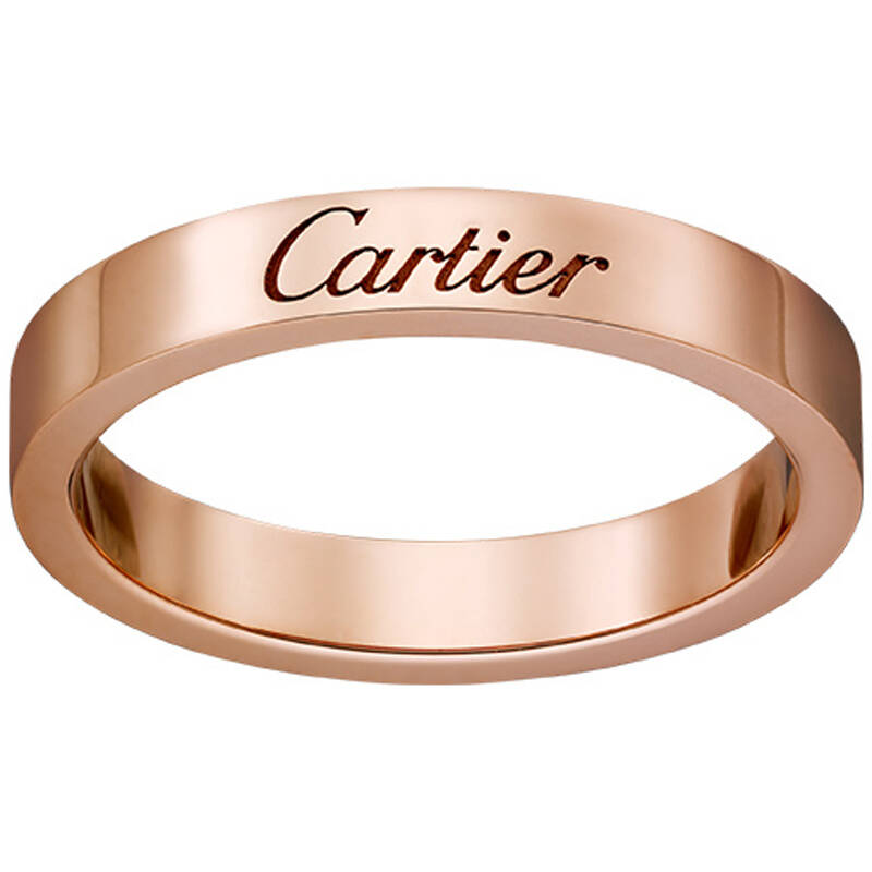 卡地亚cartier love系列 结婚对戒无钻 18k玫瑰金戒指 女款版 53号