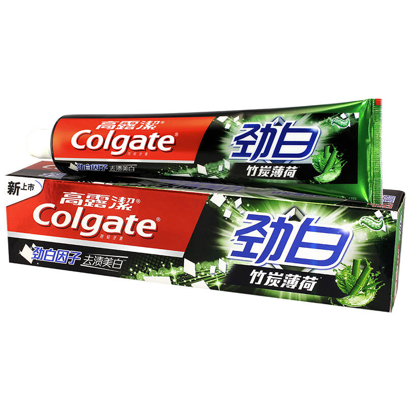 高露洁(colgate) 劲白竹炭薄荷 牙膏 180g (新老包装随机发放)