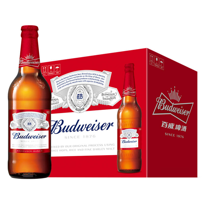 百威(budweiser)啤酒 大瓶装 460ml*12瓶