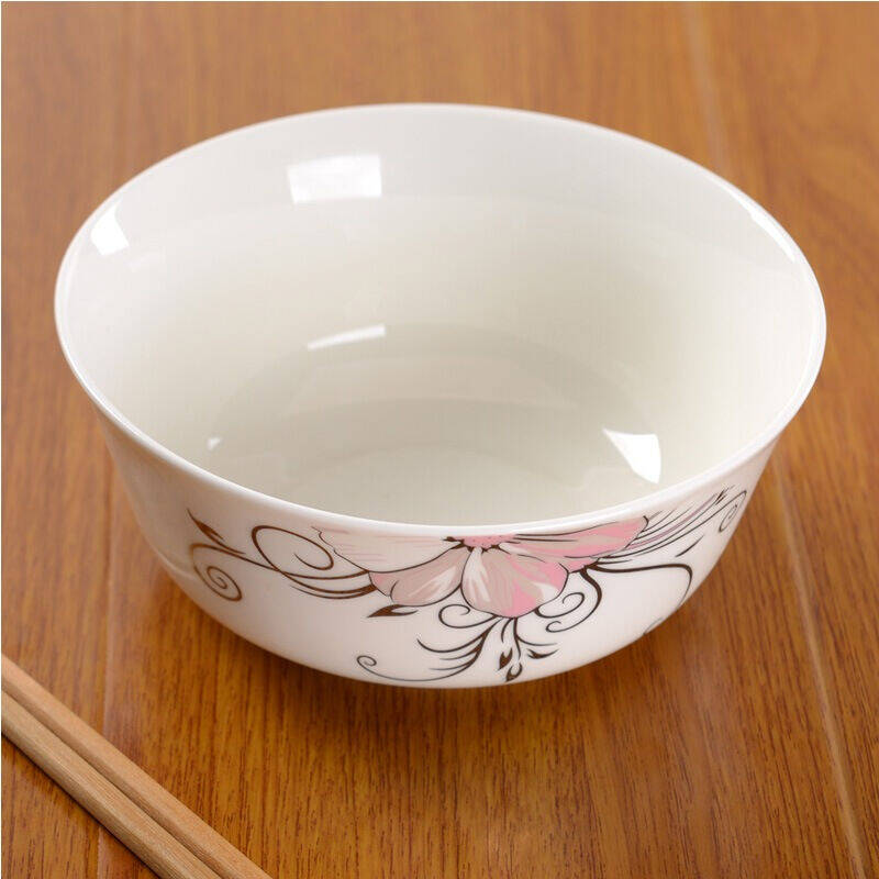 瓷魂 景德镇陶瓷6英寸韩式泡面碗大汤碗微波炉专用碗4件套装 花语秋芙