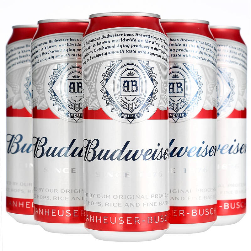 【京东超市】budweiser 百威啤酒500ml*18听