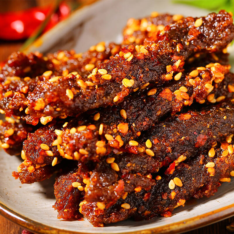 百草味 麻辣牛肉200g 麻辣牛肉干牛肉条 肉干肉脯 休闲零食特产牛肉类