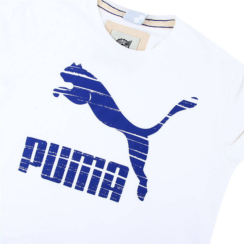 彪马/puma logo plus tee 复古跑风 男子 短袖t恤 569522 白色02 m