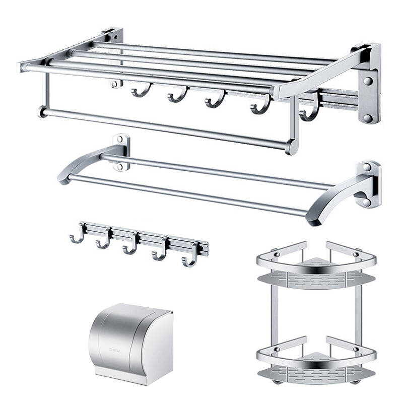 蓝藤卫浴 太空铝浴室挂件套装 卫生间挂件卫浴五金挂件置物架 浴巾架