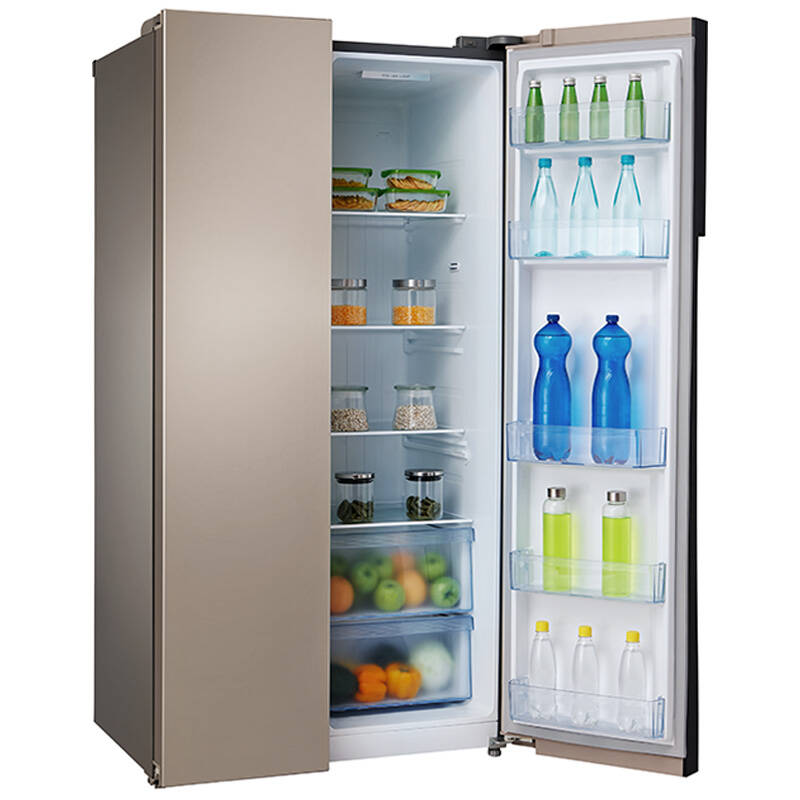 美的(midea)对开门冰箱 风冷无霜智能电冰箱bcd-535wkzm(e) 波光金