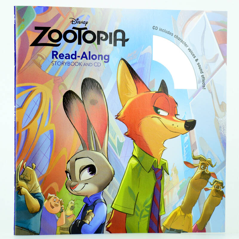 疯狂动物城 zootopia 迪士尼含cd 朱迪 尼克 故事书 英文原版
