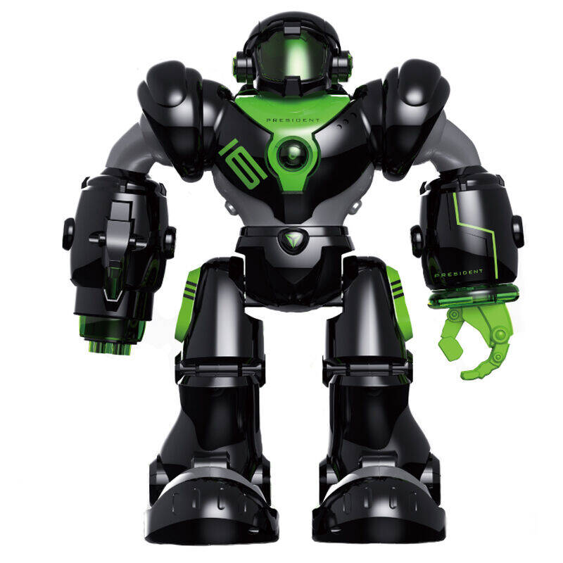 盈佳新威尔机器人智能玩具 大型35cm儿童益智遥控机械战警 黑色-大型
