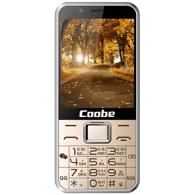 比酷(coobe)x909 4g电信老人机 电信手机三网通 触屏智能手机 香槟金