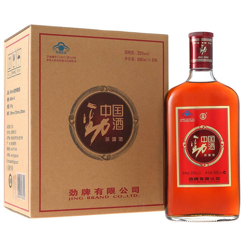 【京东超市】劲牌 中国劲酒 35度 680ml*6瓶 整箱装