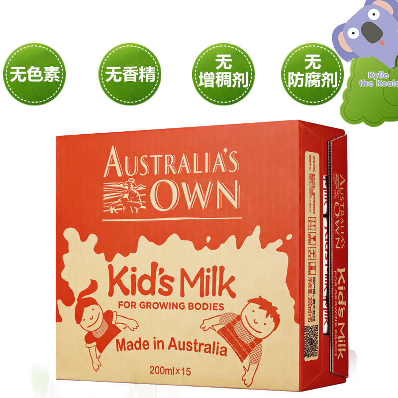 澳大利亚 原装进口 澳牧(australia"s own)儿童成长牛奶 200ml*15盒